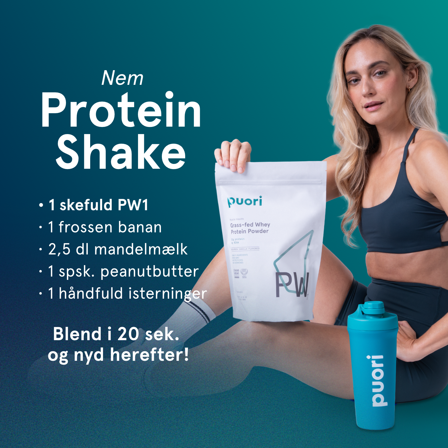 PW1 - Græsfodret Whey Proteinpulver med bourbon vanilje